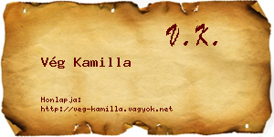 Vég Kamilla névjegykártya