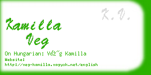 kamilla veg business card